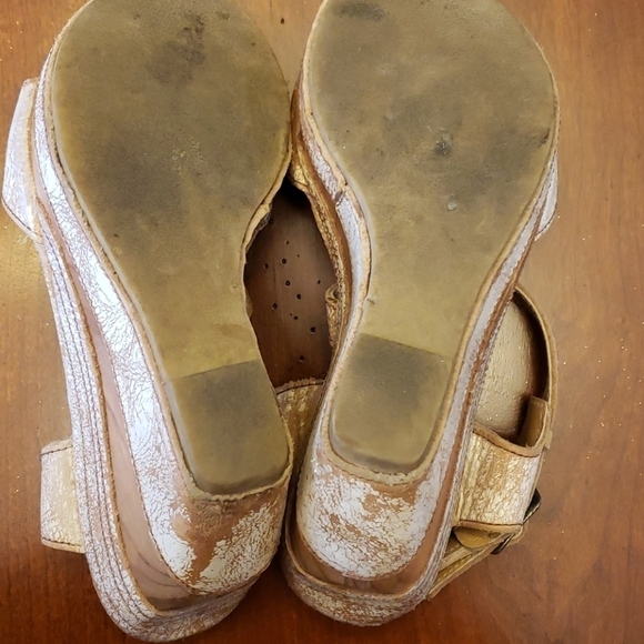 BED Stu Platform & Wedge Sandals EUC Tan & White - Picture 13 of 16